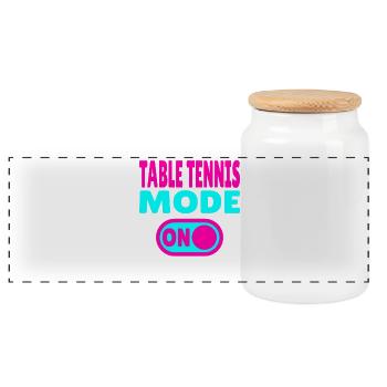 Mode tennis de table activé – Style de vie ping-pong - Boîte à biscuits avec couvercle en bois - blanc - Devant