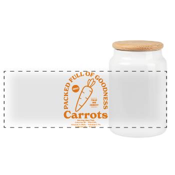 Carottes - Boîte à biscuits avec couvercle en bois - blanc - Devant