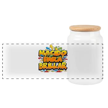 Nacído para Brillar Bright Colour - Panorama Keksdose mit Holzdeckel - Weiß - Vorne