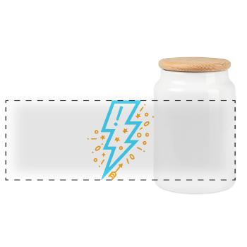 Un éclair au style jeune et vigoureux - Boîte à biscuits avec couvercle en bois - blanc - Devant