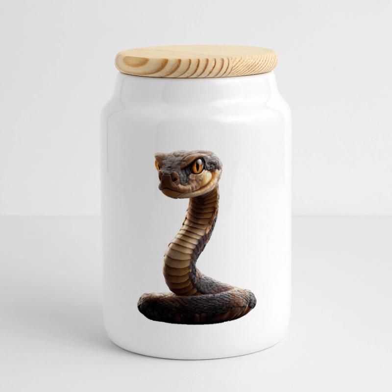 snake, python, cobra, rattlesnake, snakes Panoramic Cookie Jar with Wooden Lid