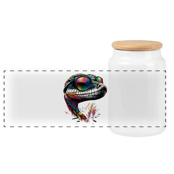 serpent, python, cobra, serpent à sonnettes, serpents - Boîte à biscuits avec couvercle en bois - blanc - Devant