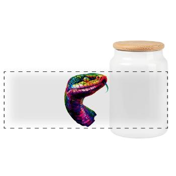 serpent, python, cobra, serpent à sonnettes, serpents - Boîte à biscuits avec couvercle en bois - blanc - Devant