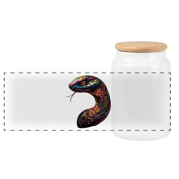 serpent, python, cobra, serpent à sonnettes, serpents - Boîte à biscuits avec couvercle en bois - blanc - Devant