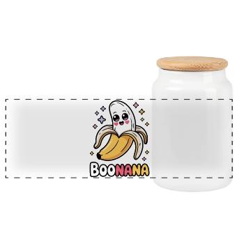Boonana Halloween Banana - Panoramic Cookie Jar with Wooden Lid - white - Front