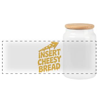 Fromage Bâtonnet de fromage Toast au fromage - Boîte à biscuits avec couvercle en bois - blanc - Devant