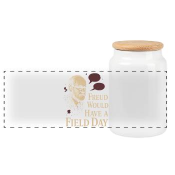 Un futur psychologue me diagnostique - Boîte à biscuits avec couvercle en bois - blanc - Devant