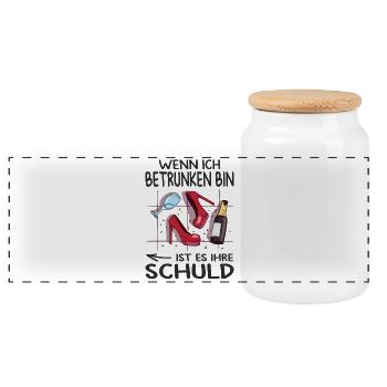 Beste Freundin Geschenk Partnerlook Mädelsabend - Panorama Keksdose mit Holzdeckel - Weiß - Vorne
