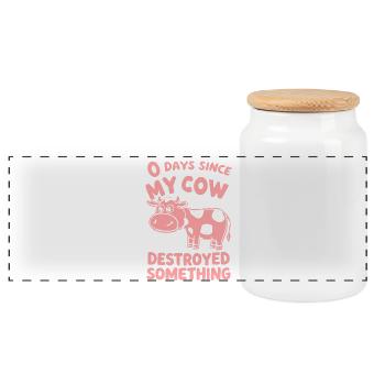 0 jours depuis que ma vache a détruit quelque chose d’amusant - Boîte à biscuits avec couvercle en bois - blanc - Devant