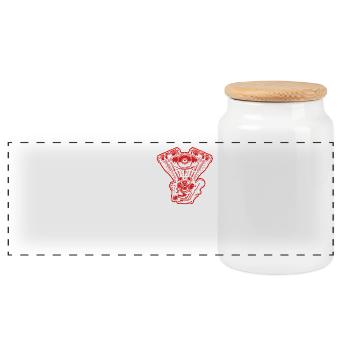 I Love V8 Engine Car Lover Tuning - Panoramic Cookie Jar with Wooden Lid - white - Front