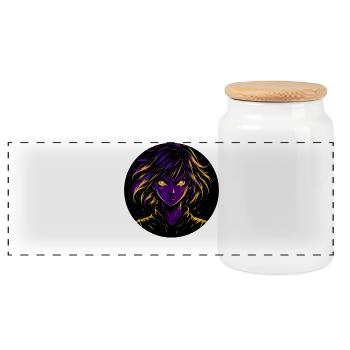 Illustration d’héroïne mystique - Boîte à biscuits avec couvercle en bois - blanc - Devant