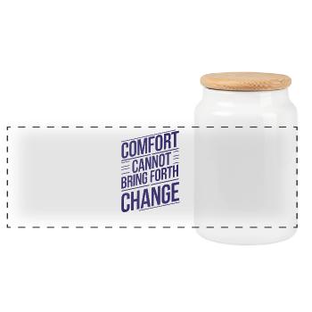 Empowering Change Quote Design, Motivational  - Panoramic Cookie Jar with Wooden Lid - white - Front