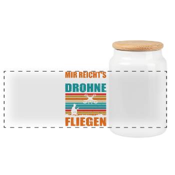 Accessoires de pilote de drone Drone Pilote de drone Cadeau - Boîte à biscuits avec couvercle en bois - blanc - Devant