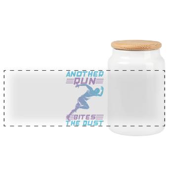 Courir une autre course mord le marathon Cadeau - Boîte à biscuits avec couvercle en bois - blanc - Devant