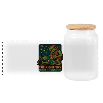Astronomie Goblincore - Boîte à biscuits avec couvercle en bois - blanc - Devant