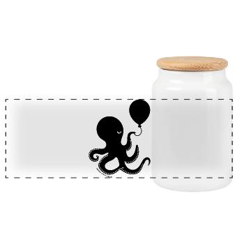 Pieuvre maudite – Créature marine d’humour noir déséquilibrée - Boîte à biscuits avec couvercle en bois - blanc - Devant