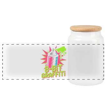 8-bit Graffiti Pop Culture Rétro Jeu vidéo - Boîte à biscuits avec couvercle en bois - blanc - Devant