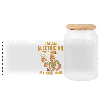 Facials because filters in real life - Panoramic Cookie Jar with Wooden Lid - white - Front