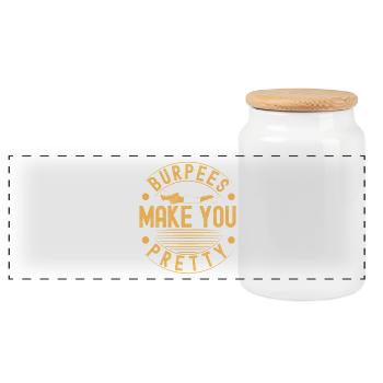 Les burpees fanatiques de fitness vous rendent jolie - Boîte à biscuits avec couvercle en bois - blanc - Devant