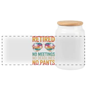 Drôle de cadeau pour un retraité de retraite - Boîte à biscuits avec couvercle en bois - blanc - Devant