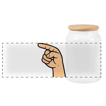 Main Index Bande dessinée - Boîte à biscuits avec couvercle en bois - blanc - Devant
