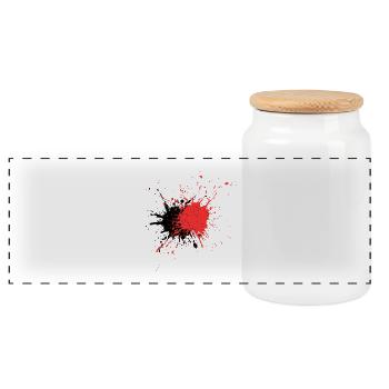 Kunstvoller roter Farbschmerz Design - Panorama Keksdose mit Holzdeckel - Weiß - Vorne