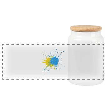 Creative Color Strike Design - Panoramic Cookie Jar with Wooden Lid - white - Front