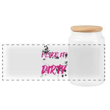 Fast and dirty Schlammlauf Mud Run Muddy Race - Panoramic Cookie Jar with Wooden Lid - white - Front