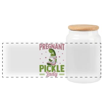 Femme Concombre Enceinte Collation Saine Bébé - Boîte à biscuits avec couvercle en bois - blanc - Devant