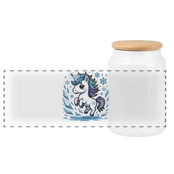 Chemise Licorne Magique pour Enfants & Fans - Boîte à biscuits avec couvercle en bois - blanc - Devant