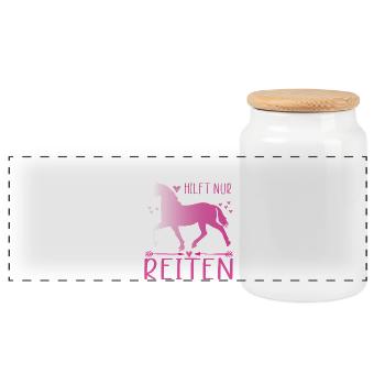Chevaux Equitation Equitation Tenues Amoureux des chevaux - Boîte à biscuits avec couvercle en bois - blanc - Devant