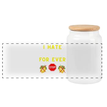 I HATE LEMON FOR EVER - Panoramic Cookie Jar with Wooden Lid - white - Front