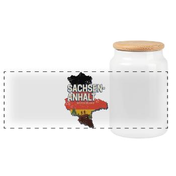 Sachsen Anhalt Deutschland Bundesland Souvenir - Panorama Keksdose mit Holzdeckel - Weiß - Vorne