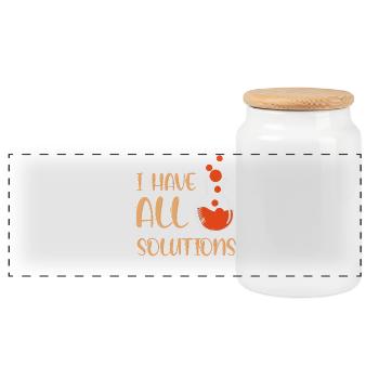 Chemistry Chemist Chemistry Teacher Funny Science - Panoramic Cookie Jar with Wooden Lid - white - Front