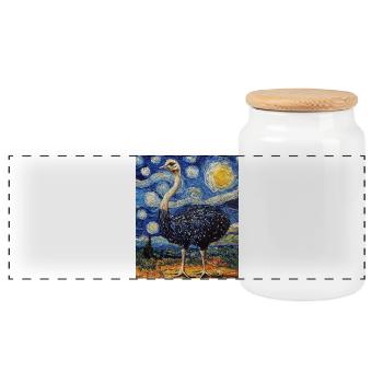 Bouquet Nuit étoilée style Van Gogh - Boîte à biscuits avec couvercle en bois - blanc - Devant
