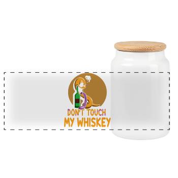 Whiskey Spruch Whiskeytrinker Whiskeyliebhaber - Panorama Keksdose mit Holzdeckel - Weiß - Vorne
