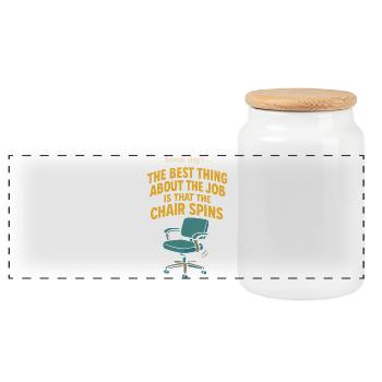 Réjouis-toi du fond du cœur - Boîte à biscuits avec couvercle en bois - blanc - Devant
