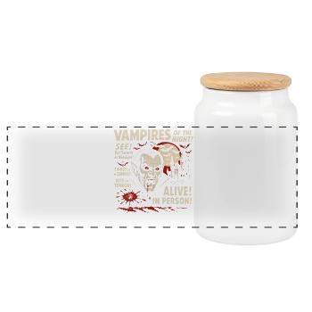 Vampires of the Night Movie Poster Halloween - Panoramic Cookie Jar with Wooden Lid - white - Front