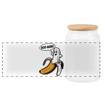 Boonana Halloween Banana - Panoramic Cookie Jar with Wooden Lid - white - Front