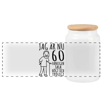 Cadeau 60ème anniversaire 60ème cadeau d’anniversaire pour homme de 60 ans - Boîte à biscuits avec couvercle en bois - blanc - Devant