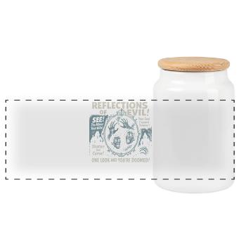 Reflections Of Evil Mirror Movie Poster Halloween - Panoramic Cookie Jar with Wooden Lid - white - Front