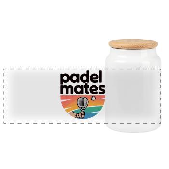 Vintage Padel T-Shirt – Perfect for Team Players - Panoramic Cookie Jar with Wooden Lid - white - Front