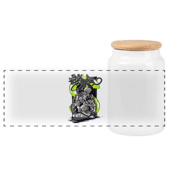 Streetwear Urban Graffiti Street Art Style - Panoramic Cookie Jar with Wooden Lid - white - Front