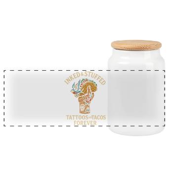 L’orque est mon animal d’âme - Boîte à biscuits avec couvercle en bois - blanc - Devant