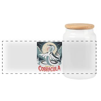 La Nuit du Cobra - Vampire Design - Boîte à biscuits avec couvercle en bois - blanc - Devant