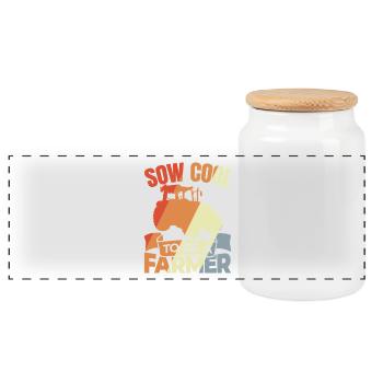 Mon cœur bat pour les autobus scolaires - Boîte à biscuits avec couvercle en bois - blanc - Devant