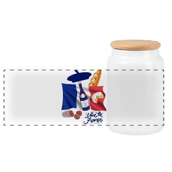 France, je suis Français, j'aime la France - Boîte à biscuits avec couvercle en bois - blanc - Devant