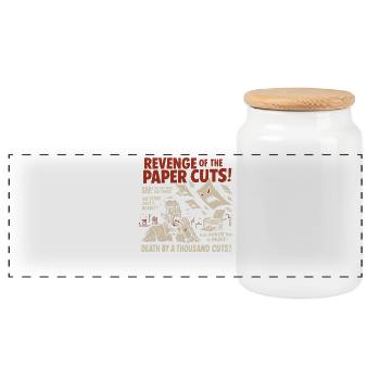 Die Rache der Papierschnitte Filmplakat Halloween - Panorama Keksdose mit Holzdeckel - Weiß - Vorne