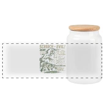 Screech Of Evil Teacher Movie Poster Halloween - Panoramic Cookie Jar with Wooden Lid - white - Front