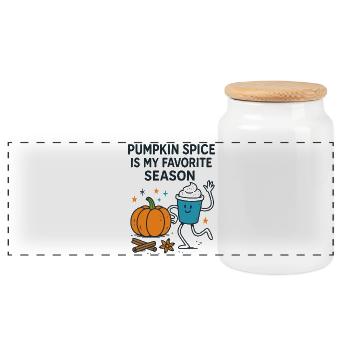 Pumpkin Spice ist mein Lieblingskaffee der Saison - Panorama Keksdose mit Holzdeckel - Weiß - Vorne